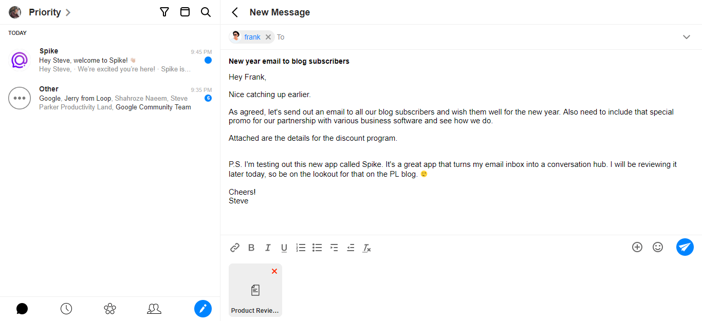 Spike Review, Spike Email, Hop Email Review, Productivity Land