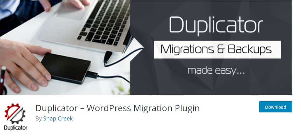 Duplicator plugin