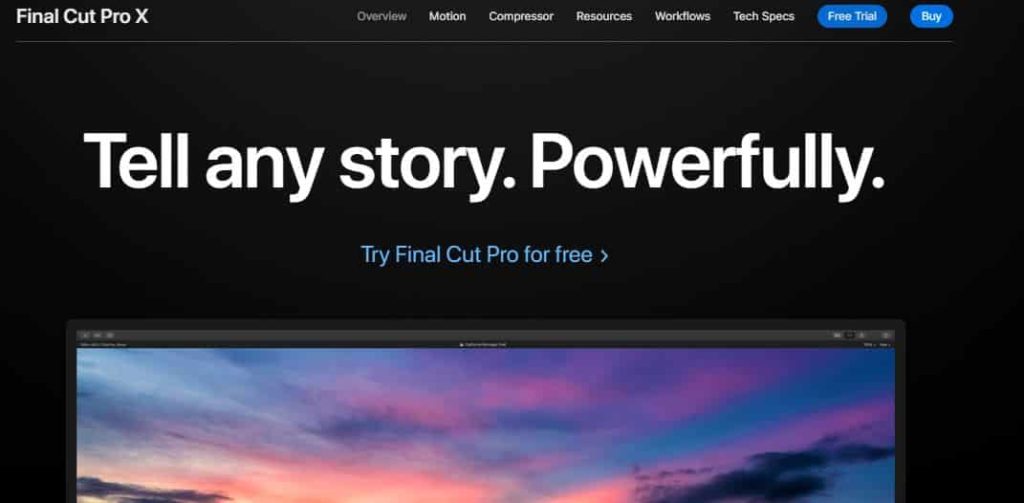 Final Cut Pro X - video editing software