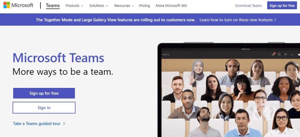 Microsoft teams chat app