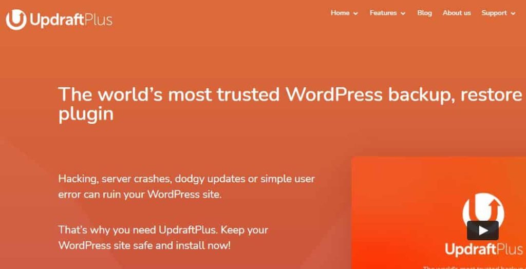 Updraftplus WP security