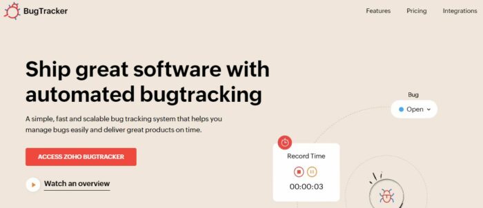 Zoho-bug-tracker