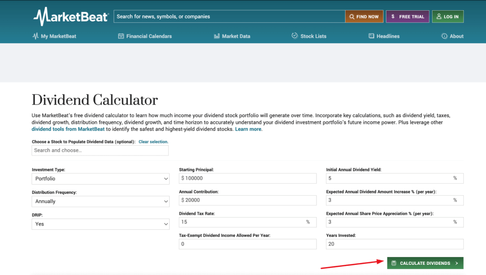 marketbeat calculator