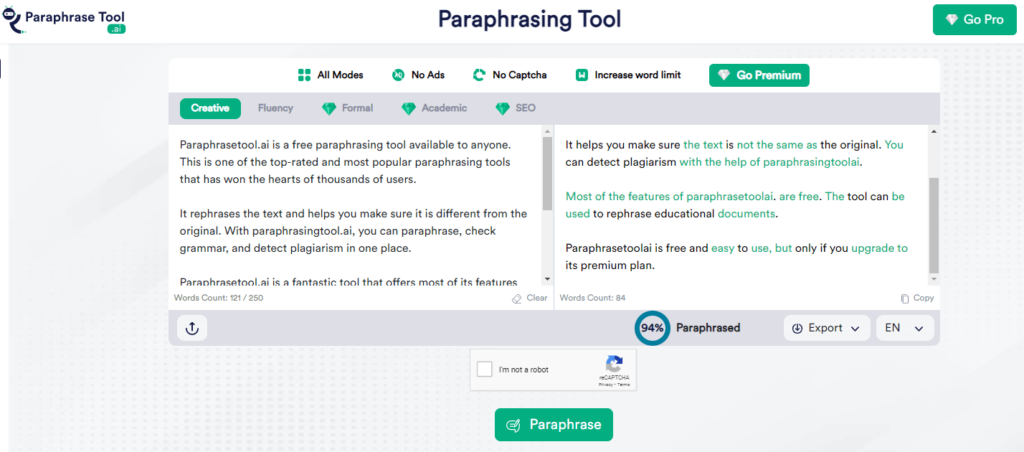 paraphrasingtool.ai head